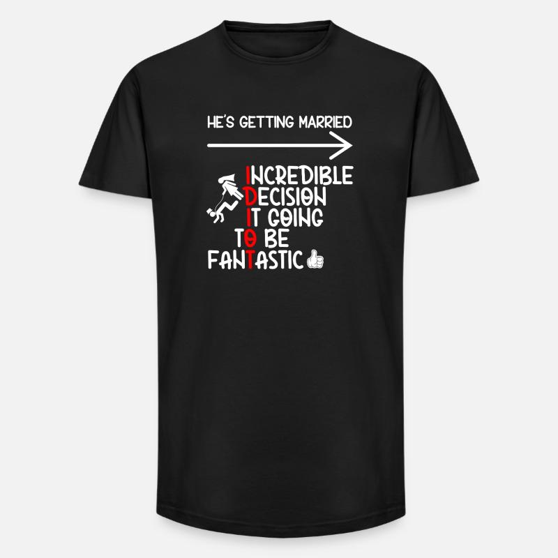Witziger Bachelor-IDIOT - Long Fit Männer T-Shirt - Schwarz