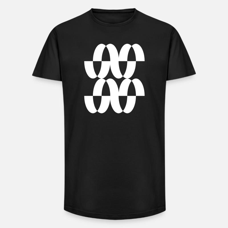 Interlaced Ring Mesh - Long Fit Men's T-Shirt - black
