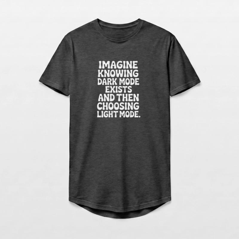 Dark Mode Exists Programmierer IT Nerd Coder Büro Long Fit Männer T-Shirt