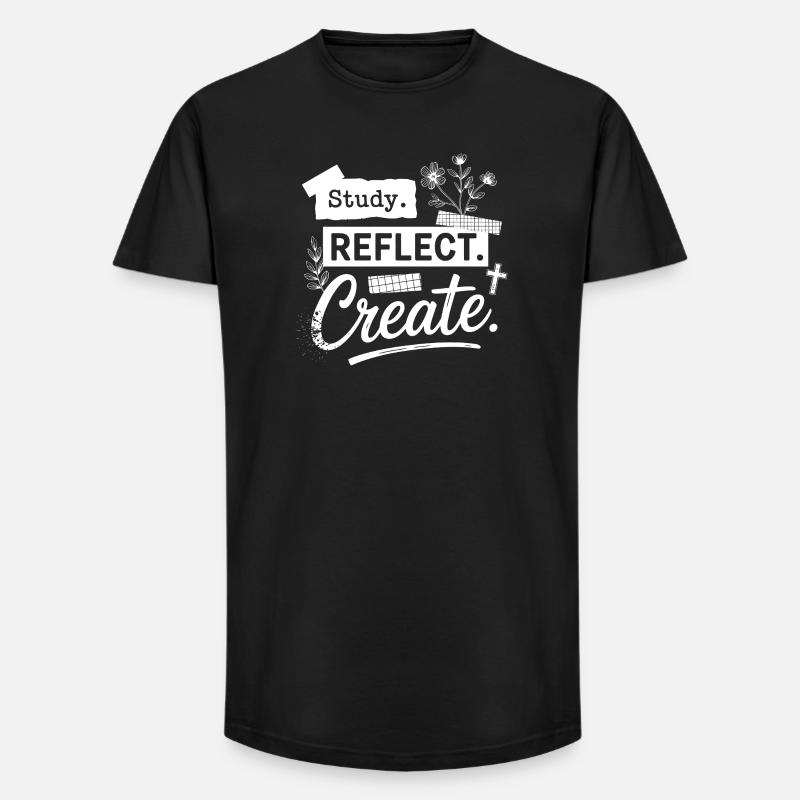 Lerne. Reflektiere. Erschaffe. - Long Fit Männer T-Shirt - Schwarz