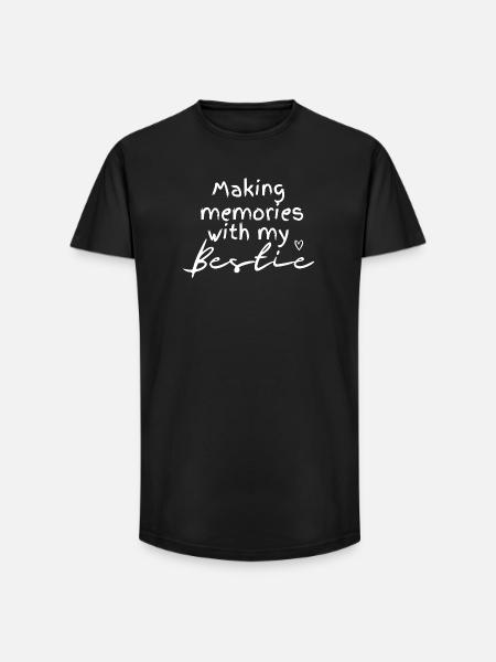 Bestie Memories Handwritten Script - Long Fit Men's T-Shirt - black