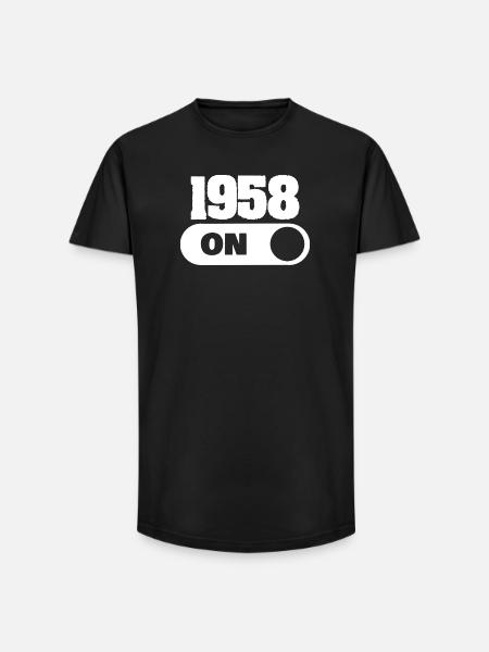 1958 - T-shirt coupe longue homme - noir
