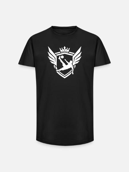 Fussballer Fallrückzieher Wappen - Long Fit Männer T-Shirt - Schwarz