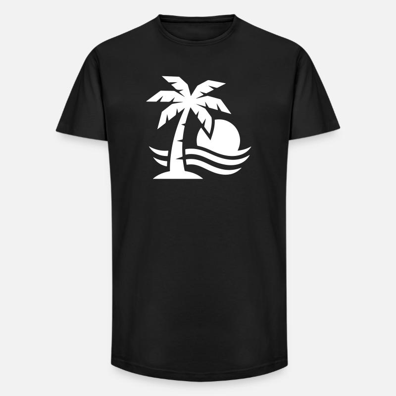 Palm Tree Beach Sun - T-shirt coupe longue homme - noir