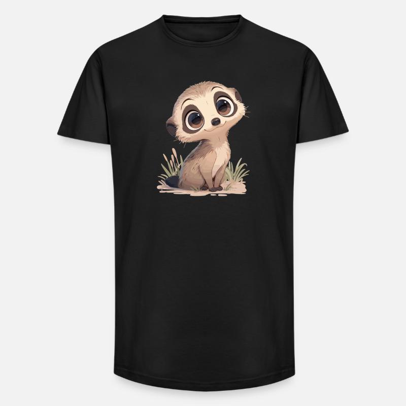 Suricate Erdmännchen - T-shirt coupe longue homme - noir