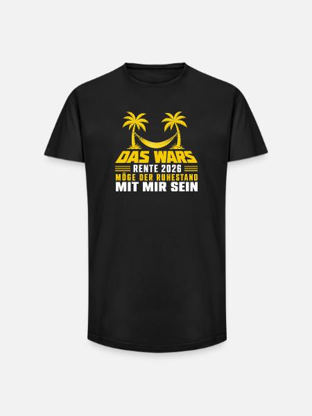 Das Wars Rente 2026 - Long Fit Männer T-Shirt - Schwarz