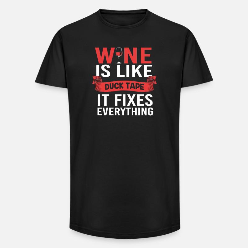 Wein Sommelier Feinschmecker - Long Fit Männer T-Shirt - Schwarz