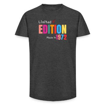 Limited edition Made in 1972 - Long Fit Men's T-Shirt - charcoal grey - Front - AI Model Male 185 light (185cm)