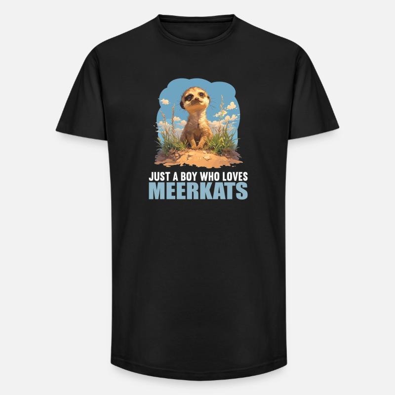 Meerkat Erdmännchen - Long Fit Männer T-Shirt - Schwarz