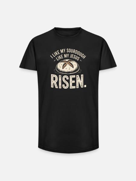 Sourdough Jesus Risen Bread Tee - Long Fit Men's T-Shirt - black