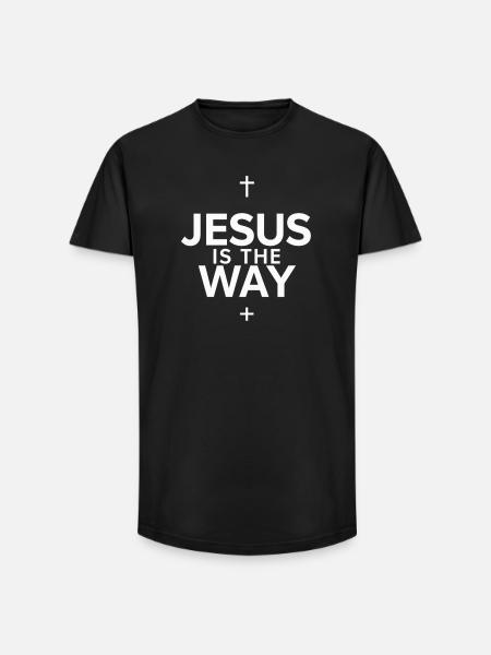 Jésus is the way - Long Fit Men's T-Shirt - black