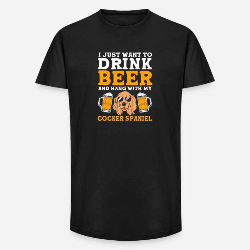 Cocker Spaniel Papa - Long Fit Männer T-Shirt - Schwarz