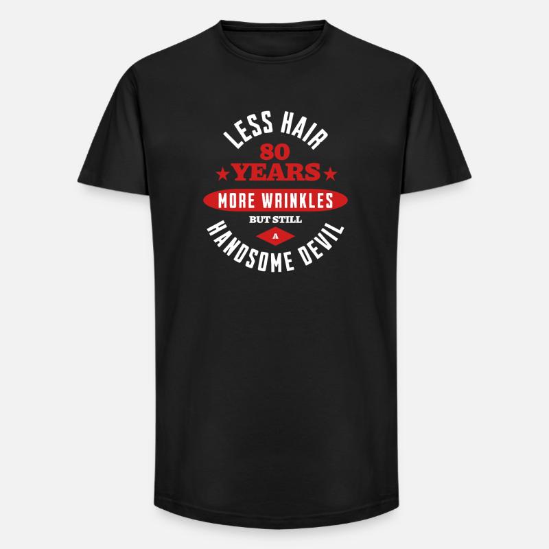 80 Years Handsome Devil - Long Fit Men's T-Shirt - black