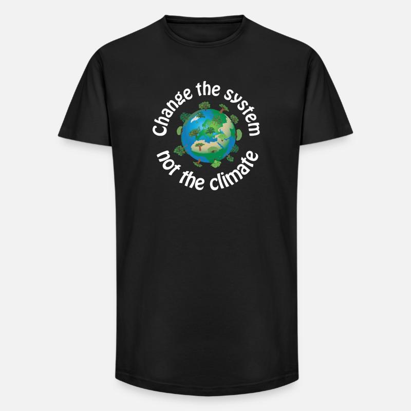 Changer le système, pas le climat - T-shirt coupe longue homme - noir