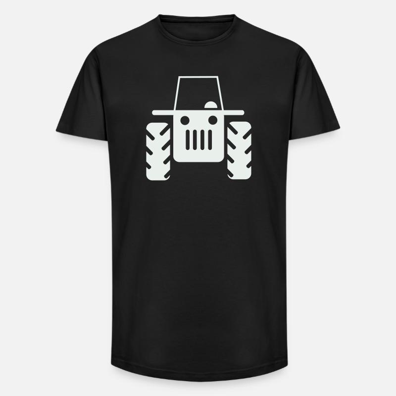 Retro Traktor  - Long Fit Männer T-Shirt - Schwarz