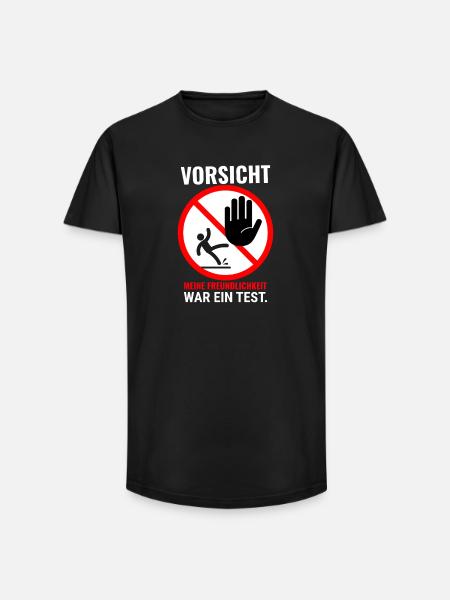 Freundlichkeit War Test - Long Fit Männer T-Shirt - Schwarz