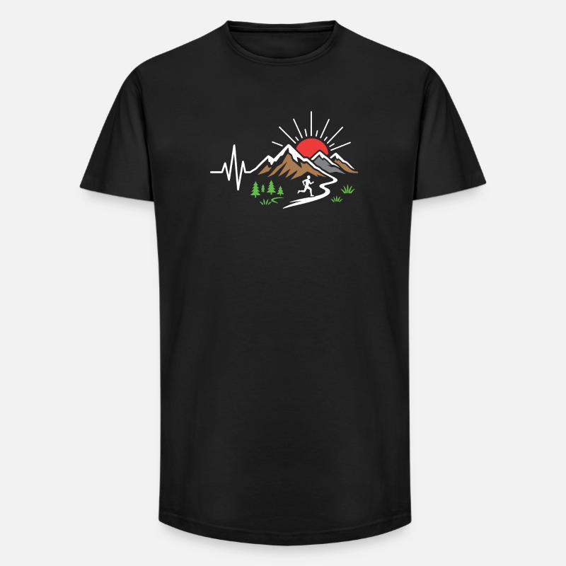 Course sur sentier - T-shirt coupe longue homme - noir