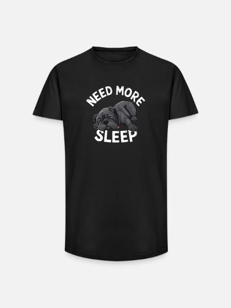 Sleeping Pug Needs More Sleep - Long Fit Men's T-Shirt - black