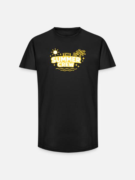 The Summer Crew: Sun Palm & Waves - Long Fit Men's T-Shirt - black