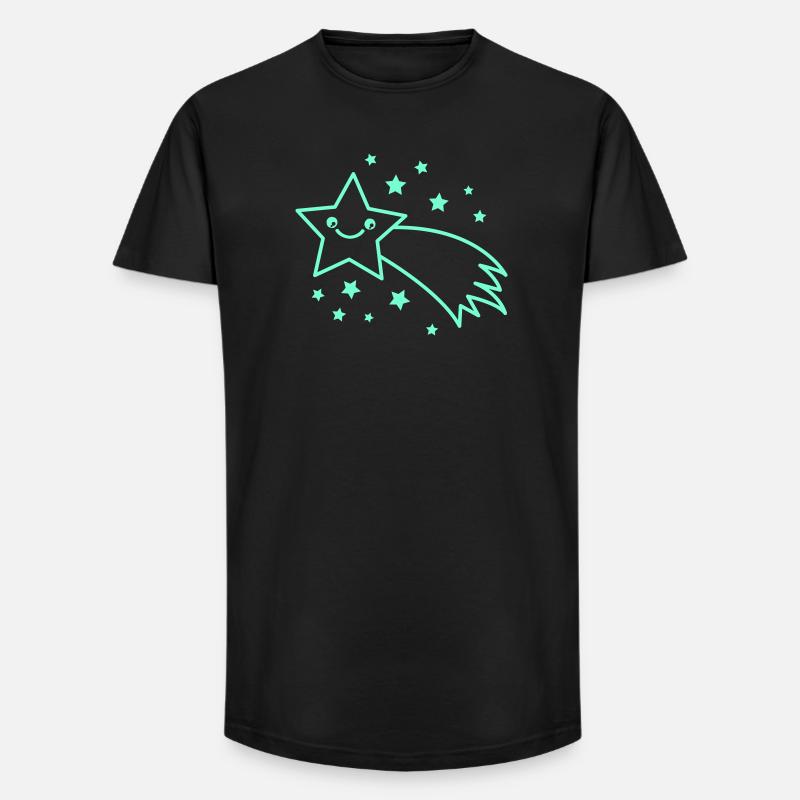 Lächelnder Sternenkomet - Long Fit Männer T-Shirt - Schwarz