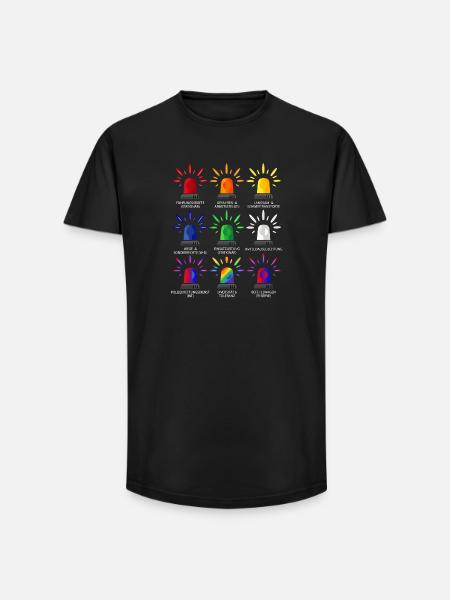 Sirenen Rundumkennleuchten Übersicht - Long Fit Männer T-Shirt - Schwarz