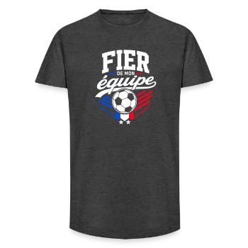 Fier de mon Équipe - Supporter Football France - T-shirt coupe longue homme - charbon - Devant - AI Model Male 185 light (185cm)
