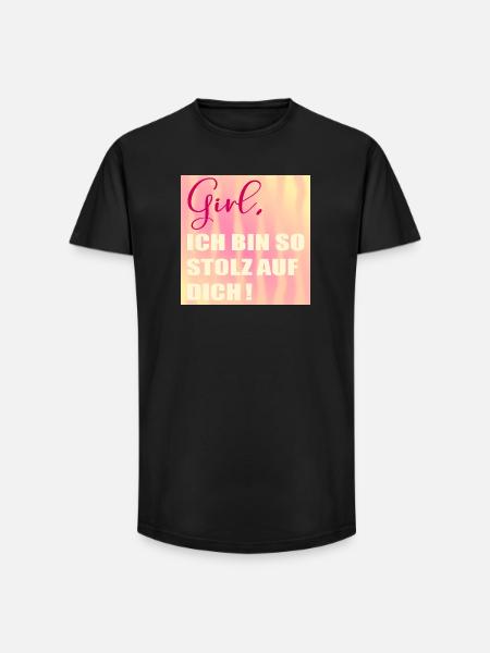 Stolz auf Dich Mädchen - Long Fit Männer T-Shirt - Schwarz