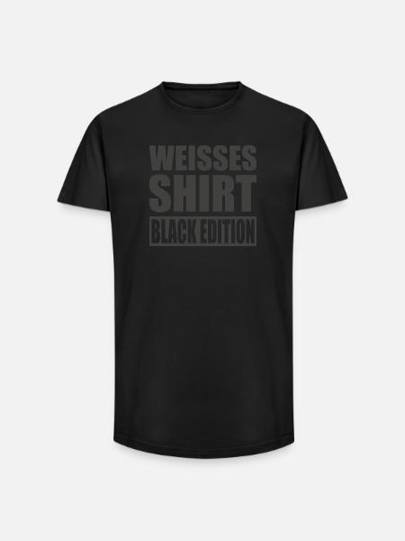 Weißes Shirt Black Edition - Long Fit Männer T-Shirt - Schwarz