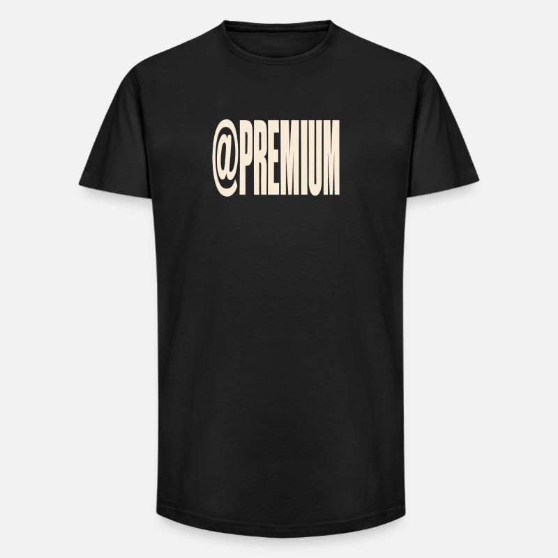 Premium-Typografie @PREMIUM - Long Fit Männer T-Shirt - Schwarz
