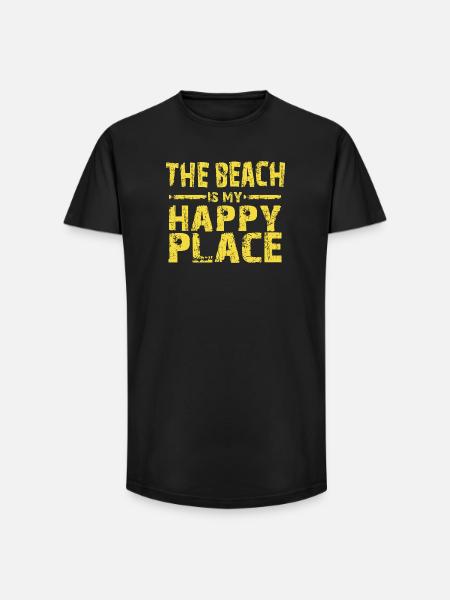 The beach is my happy place - Long Fit Men's T-Shirt - black