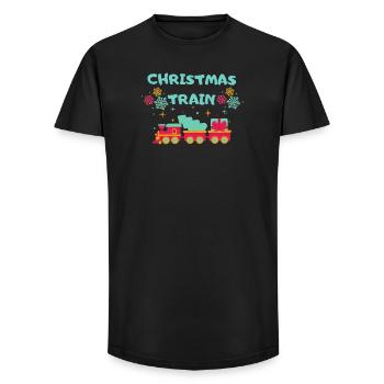 Christmas Train - Long Fit Männer T-Shirt - Schwarz - Vorne - AI Model Male 185 light (185cm)