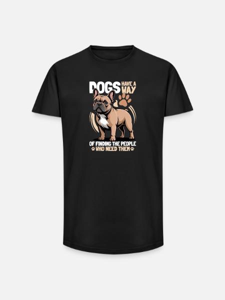 French Bulldog Frenchie Dog Breed - Long Fit Men's T-Shirt - black