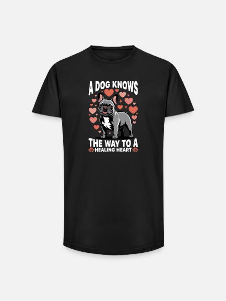 French Bulldog Frenchie Dog Breed - Long Fit Men's T-Shirt - black