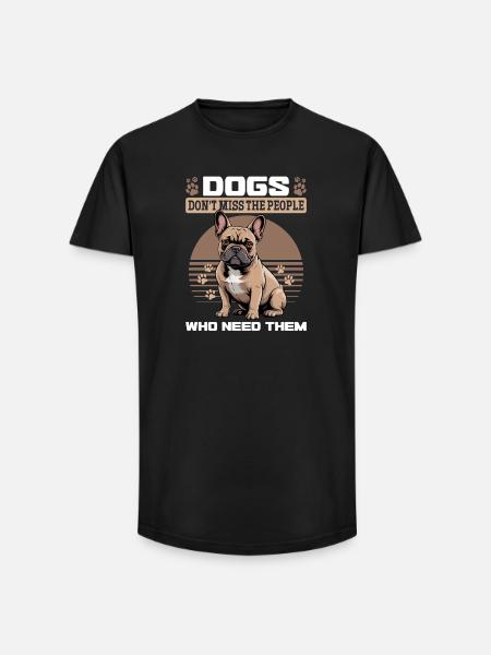French Bulldog Frenchie Dog Breed - Long Fit Men's T-Shirt - black