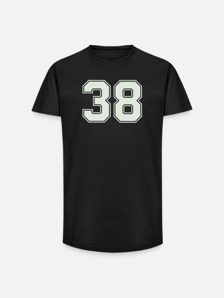 38- - T-shirt coupe longue homme - noir