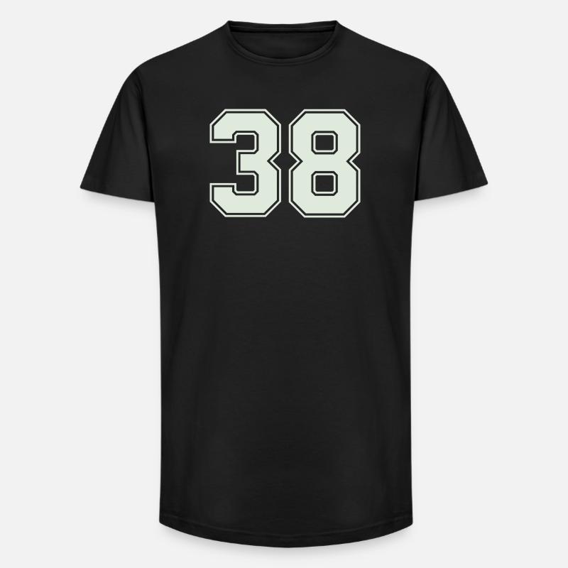 38- - Long Fit Männer T-Shirt - Schwarz