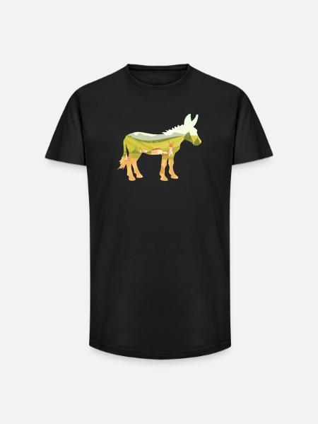 Donkey Village Farmer - Long Fit Men's T-Shirt - black