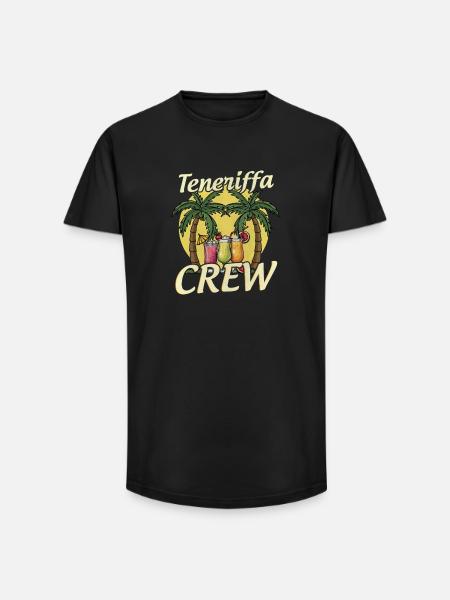 Teneriffa Crew - Long Fit Männer T-Shirt - Schwarz