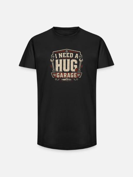 I Need a Hug Garage - Long Fit Men's T-Shirt - black