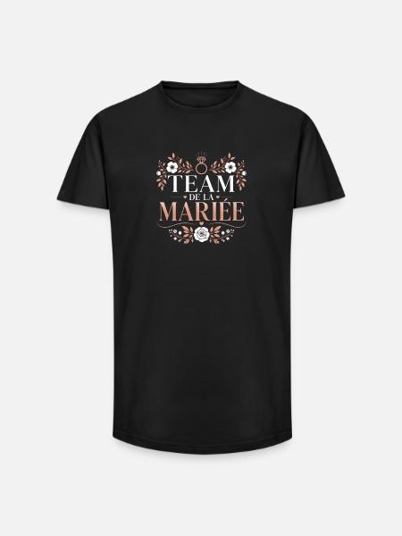 Team de la Mariée - T-shirt coupe longue homme - noir