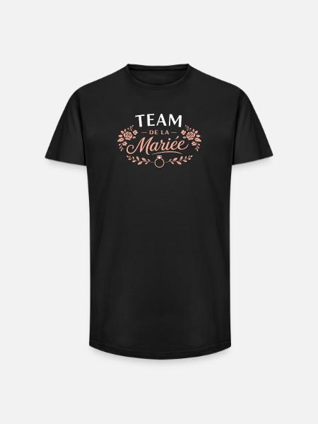Team de la Mariée - T-shirt coupe longue homme - noir