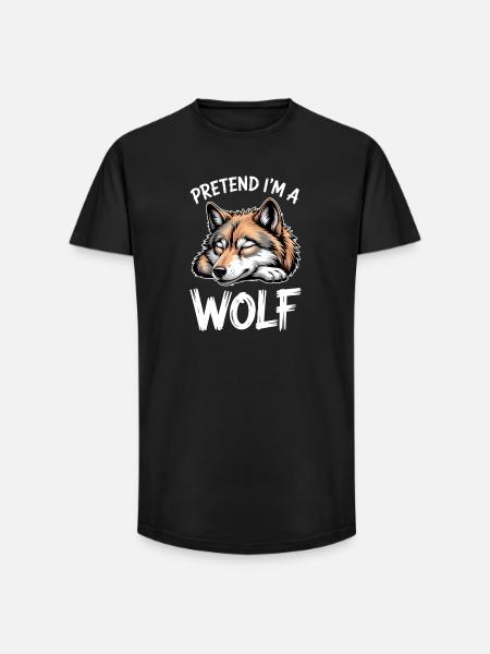 Wolf Sprüche Wölfe Lustiges Wolf Geschenk - Long Fit Männer T-Shirt - Schwarz