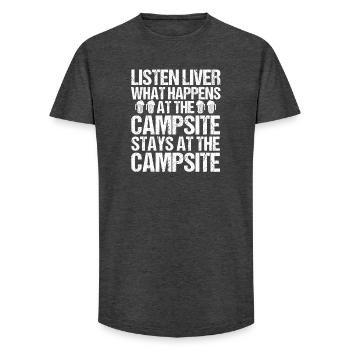 Camping Bonfire Camp Life Forest Camper - Long Fit Men's T-Shirt - charcoal grey - Front - AI Model Male 185 light (185cm)