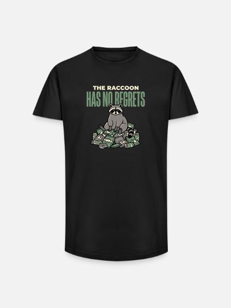 Waschbär Lustiges - Long Fit Männer T-Shirt - Schwarz