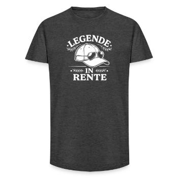 Pensioner Legend - Long Fit Men's T-Shirt - charcoal grey - Front - AI Model Male 185 light (185cm)