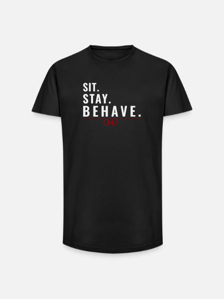 Sit. Stay. Behave. – Obedience Mindset - Long Fit Men's T-Shirt - black