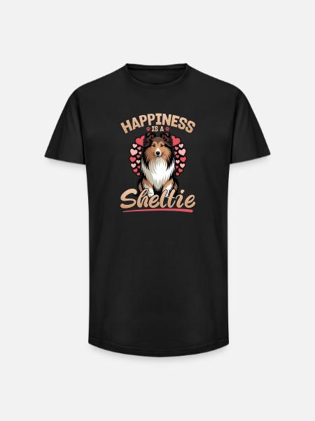 Shetland Sheepdog Sheltie Dog Breed - Long Fit Men's T-Shirt - black