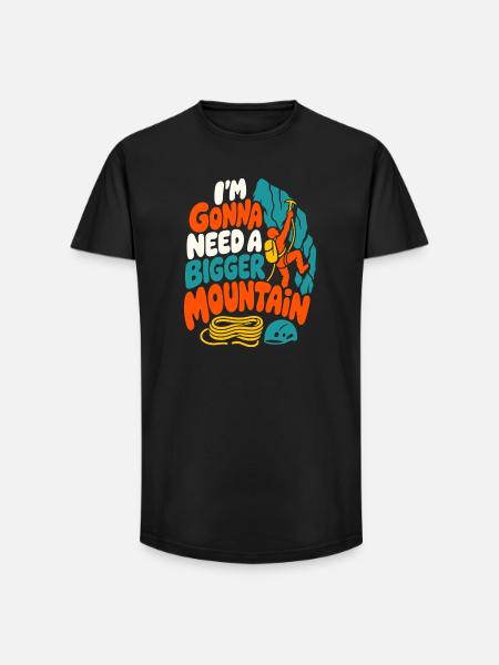 Größere Berge Meme-Kletterdesign - Long Fit Männer T-Shirt - Schwarz