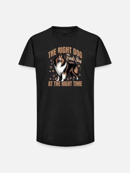 Shetland Sheepdog Sheltie Dog Breed - Long Fit Men's T-Shirt - black