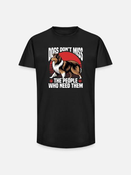 Shetland Sheepdog Sheltie Dog Breed - Long Fit Men's T-Shirt - black